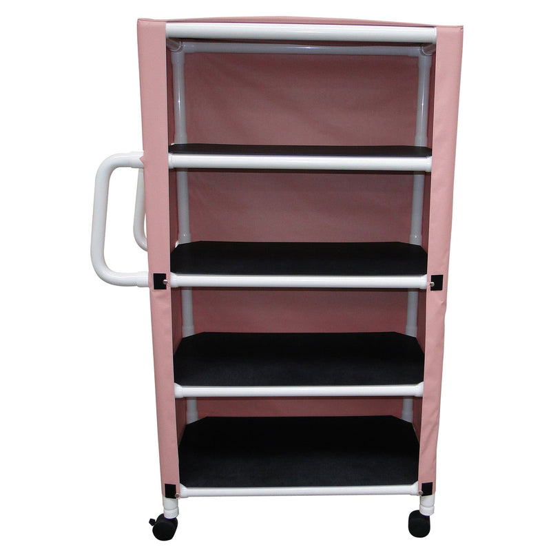 MJM International 332-4C 4-shelf utility / linen cart with mesh or solid vinyl cover, shelf size: 20" x 32", 100 lbs per shelf MJM International 332-4C 4-shelf utility / linen cart with mesh or solid vinyl cover, shelf size: 20" x 32", 100 lbs per shelf