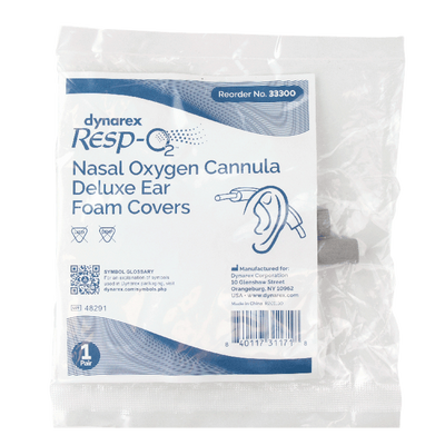 Dynarex Nasal Oxygen Cannula Deluxe Ear Foam Covers (50 Pairs) Dynarex Nasal Oxygen Cannula Deluxe Ear Foam Covers (50 Pairs)