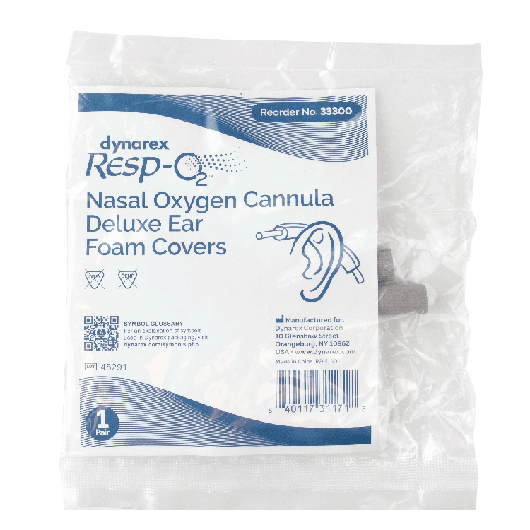 Dynarex Nasal Oxygen Cannula Deluxe Ear Foam Covers (50 Pairs) Dynarex Nasal Oxygen Cannula Deluxe Ear Foam Covers (50 Pairs)