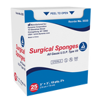 Dynarex Surgical Gauze Sponge - Sterile 2's, 3" x 3" 12 Ply - 25ea/bx, 48bxs/cs (1200 Count) Dynarex Surgical Gauze Sponge - Sterile 2's, 3" x 3" 12 Ply - 25ea/bx, 48bxs/cs (1200 Count)