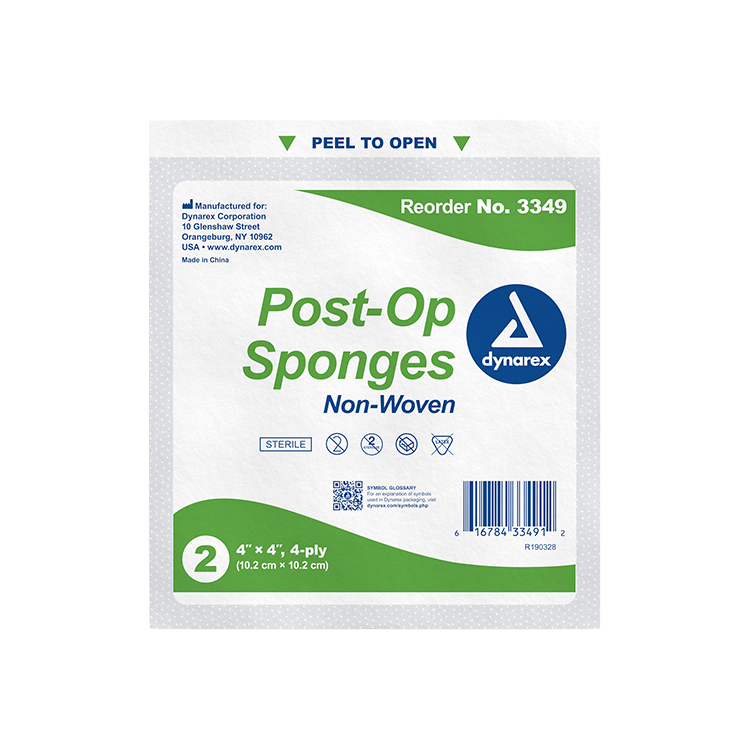 Dynarex Post-op Sponge - Sterile 2's, 4 Ply - 25ea/bx, 24bxs/cs (600 Count) Dynarex Post-op Sponge - Sterile 2's, 4 Ply - 25ea/bx, 24bxs/cs (600 Count)