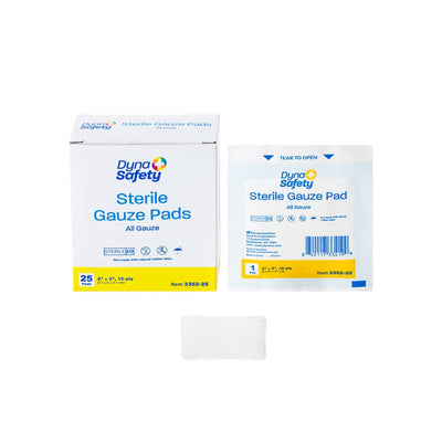 Dynarex Gauze Pad - Sterile 1's, 2" x 2" 12 Ply - 25ea/bx, 28bxs/cs (700 Count) Dynarex Gauze Pad - Sterile 1's, 2" x 2" 12 Ply - 25ea/bx, 28bxs/cs (700 Count)