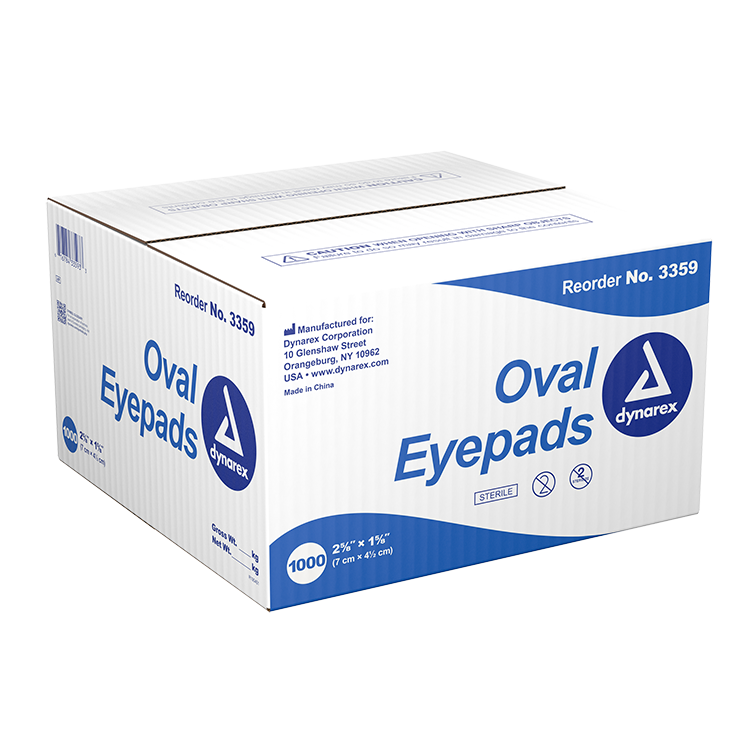 Dynarex Oval Eye Pads - Sterile, 2 5/8" x 1 5/8" - 1000ea/cs (1000 Count) Dynarex Oval Eye Pads - Sterile, 2 5/8" x 1 5/8" - 1000ea/cs (1000 Count)