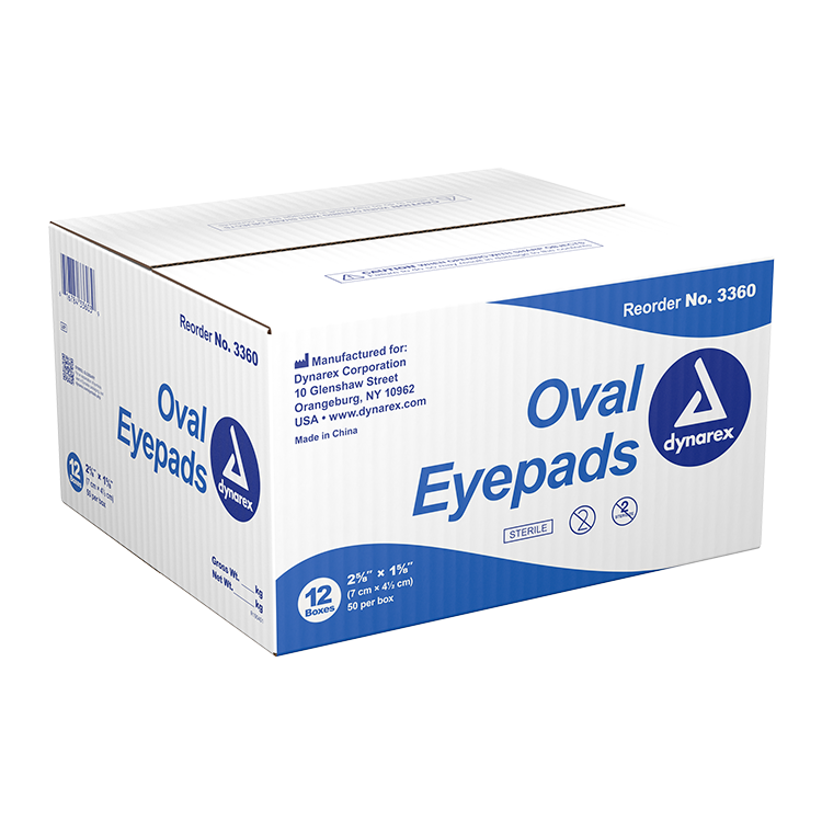 Dynarex Oval Eye Pads - Sterile, 2 5/8" x 1 5/8" 50ea/bx, 12bxs/cs (600 Count) Dynarex Oval Eye Pads - Sterile, 2 5/8" x 1 5/8" 50ea/bx, 12bxs/cs (600 Count)
