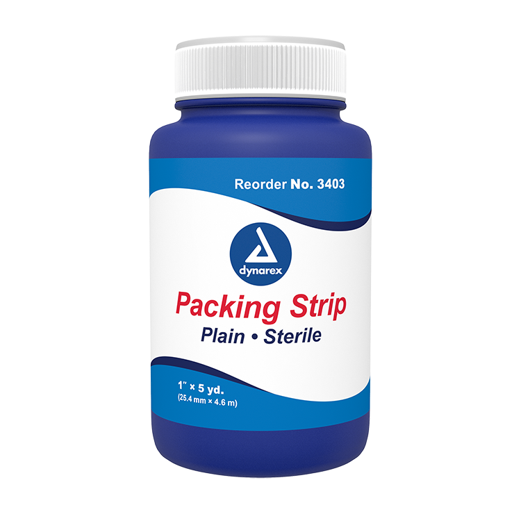Dynarex Packing Strips Plain - Sterile, 12ea/cs (12 Count) Dynarex Packing Strips Plain - Sterile, 12ea/cs (12 Count)