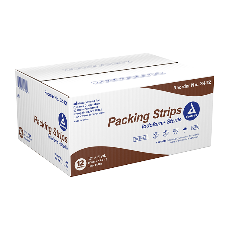 Dynarex Packing Strips Iodoform - Sterile, 12ea/cs (12 Count) Dynarex Packing Strips Iodoform - Sterile, 12ea/cs (12 Count)