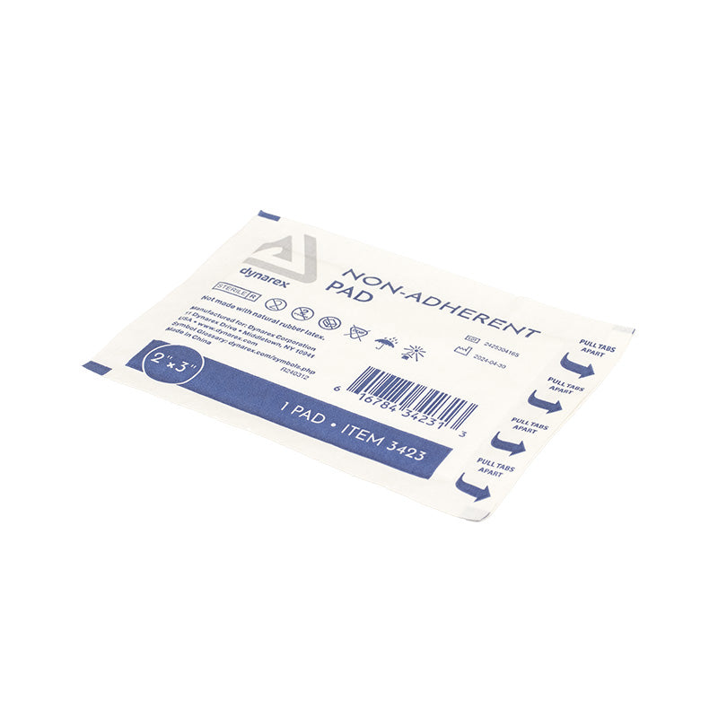 Dynarex Non-Adherent Pads - Sterile, 2" x 3" - 25ea/bx, 100bxs/cs (2500 Count) Dynarex Non-Adherent Pads - Sterile, 2" x 3" - 25ea/bx, 100bxs/cs (2500 Count)