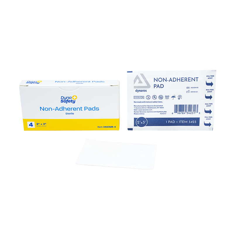 Dynarex Non-Adherent Pads - Sterile 4/Unit, 2" x 3" - 4ea/bx, 100bxs/cs (400 Count) Dynarex Non-Adherent Pads - Sterile 4/Unit, 2" x 3" - 4ea/bx, 100bxs/cs (400 Count)
