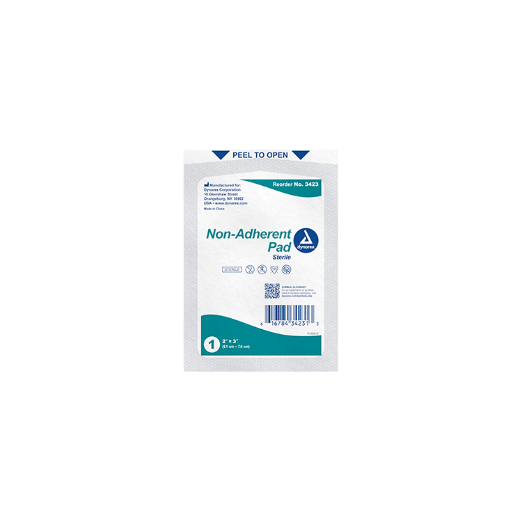 Dynarex Non-Adherent Pads - Sterile, 2" x 3", 100ea/bx, 12bxs/cs (1200) Dynarex Non-Adherent Pads - Sterile, 2" x 3", 100ea/bx, 12bxs/cs (1200)