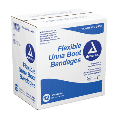 Dynarex Unna Boot Bandages Without Calamine - 12ea/cs (12 Count) Dynarex Unna Boot Bandages Without Calamine - 12ea/cs (12 Count)