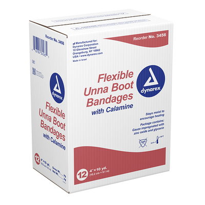 Dynarex Unna Boot Bandages w/ Calamine - 12ea/cs (12 Count) Dynarex Unna Boot Bandages w/ Calamine - 12ea/cs (12 Count)