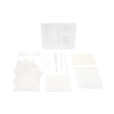 Dynarex Tracheostomy Care Kit - Three Compartment Tray with Vinyl Gloves (20 Count) Dynarex Tracheostomy Care Kit - Three Compartment Tray with Vinyl Gloves (20 Count)