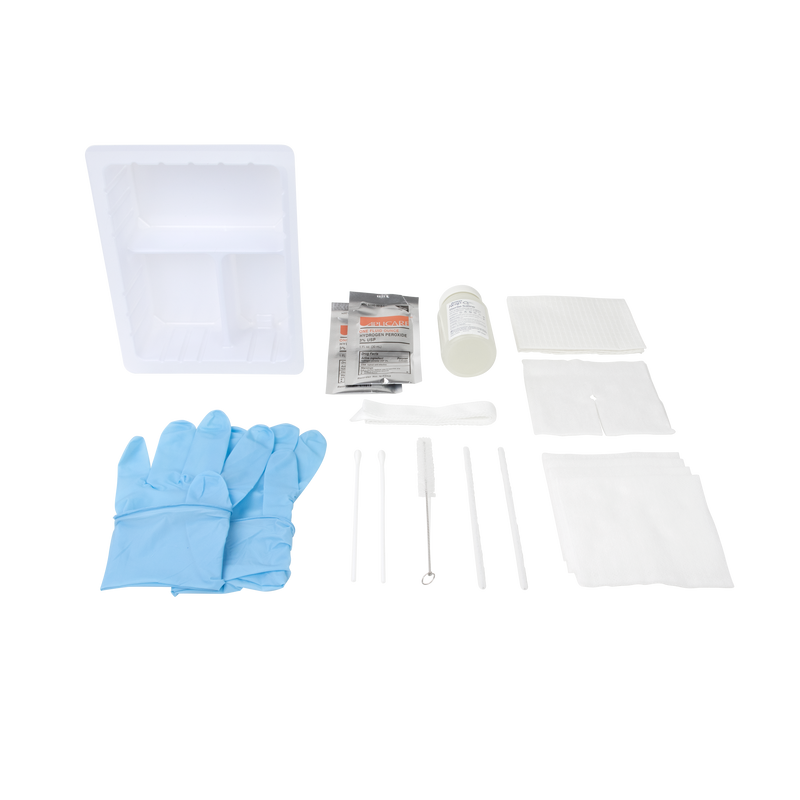 Dynarex Tracheostomy Care Kit - Three Compartment Tray with Nitrile Gloves and Saline & Peroxide (20 Count) Dynarex Tracheostomy Care Kit - Three Compartment Tray with Nitrile Gloves and Saline & Peroxide (20 Count)