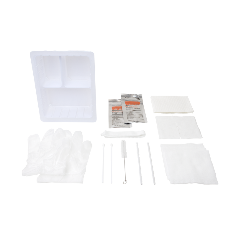 Dynarex Tracheostomy Care Kit - Three Compartment Tray with Vinyl Gloves and Peroxide (20 Count) Dynarex Tracheostomy Care Kit - Three Compartment Tray with Vinyl Gloves and Peroxide (20 Count)