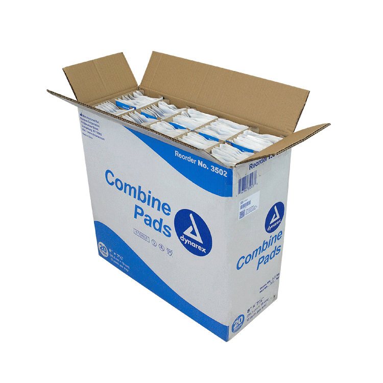 Dynarex Combine Pads 1/pouch - Sterile, 8" x 7.5", 12ea/bx, 20bxs/cs (240 Count) Dynarex Combine Pads 1/pouch - Sterile, 8" x 7.5", 12ea/bx, 20bxs/cs (240 Count)