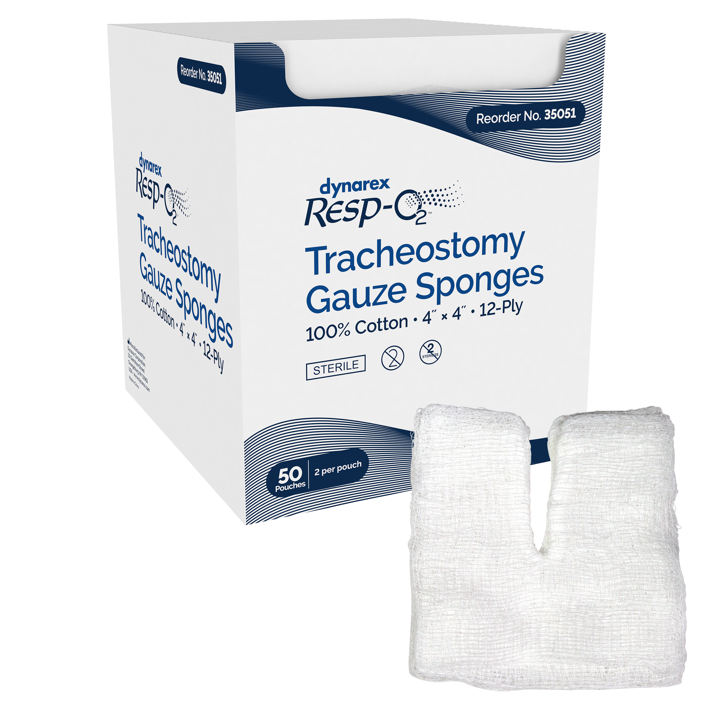 Dynarex Tracheostomy Sterile Drain Sponges - Gauze Sponges, 100% Cotton 4"x4" 2's, 12-Ply (600 Count) Dynarex Tracheostomy Sterile Drain Sponges - Gauze Sponges, 100% Cotton 4"x4" 2's, 12-Ply (600 Count)
