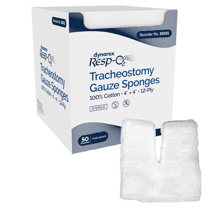 Dynarex Tracheostomy Sterile Drain Sponges - Gauze Sponges, 100% Cotton 4"x4" 2's, 12-Ply (600 Count) Dynarex Tracheostomy Sterile Drain Sponges - Gauze Sponges, 100% Cotton 4"x4" 2's, 12-Ply (600 Count)