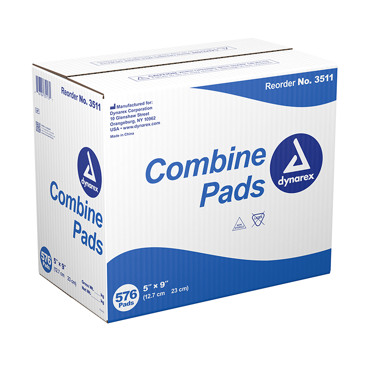Dynarex Combine Pads - Non-Sterile, 5" x 9", Bulk (576 Count) Dynarex Combine Pads - Non-Sterile, 5" x 9", Bulk (576 Count)