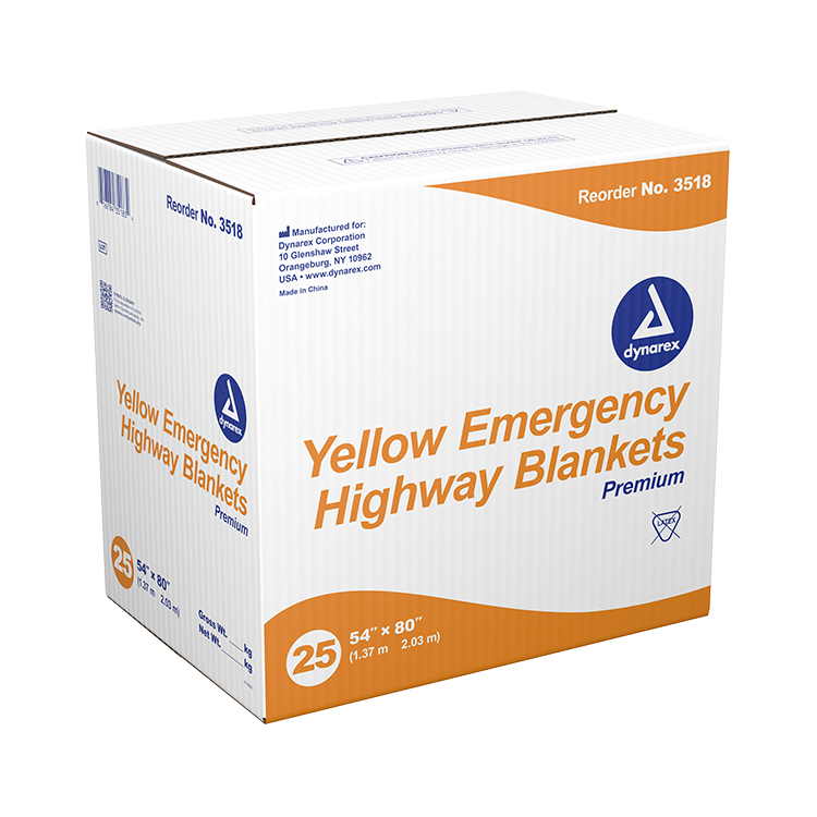 Dynarex Yellow Emergency Highway Blanket Premium - 54" x 80" (25 Count) Dynarex Yellow Emergency Highway Blanket Premium - 54" x 80" (25 Count)