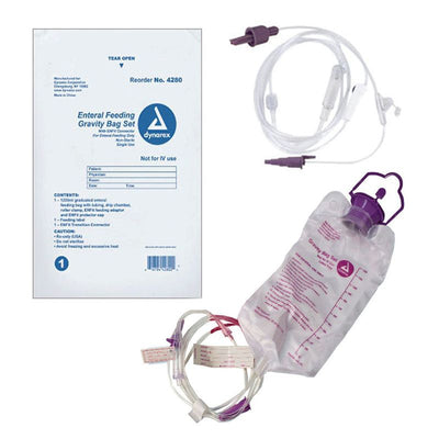 Dynarex Enteral Delivery Gravity Bag Set - w/ ENFit Connector (30 Count) Dynarex Enteral Delivery Gravity Bag Set - w/ ENFit Connector (30 Count)