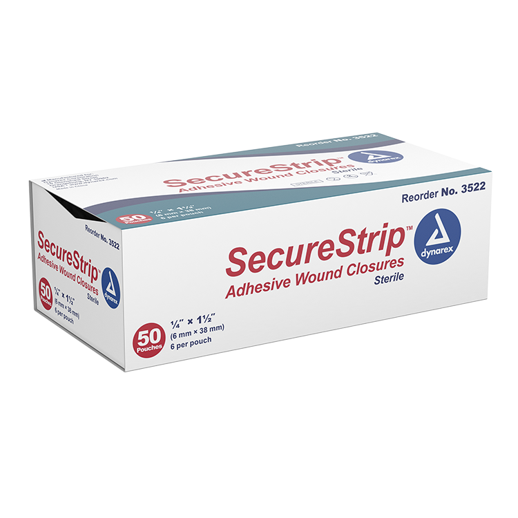 Dynarex SecureStrip Adhesive Wound Closures - Sterile, 50ea/bx, 4bxs/cs (200 Count) Dynarex SecureStrip Adhesive Wound Closures - Sterile, 50ea/bx, 4bxs/cs (200 Count)