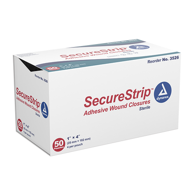 Dynarex SecureStrip Adhesive Wound Closures - Sterile, 50ea/bx, 4bxs/cs (200 Count) Dynarex SecureStrip Adhesive Wound Closures - Sterile, 50ea/bx, 4bxs/cs (200 Count)