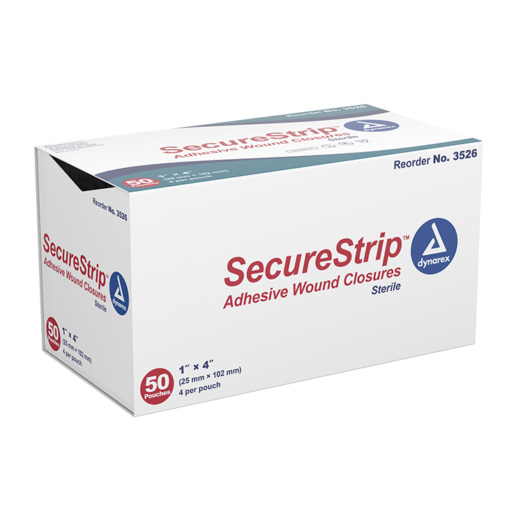Dynarex SecureStrip Adhesive Wound Closures - Sterile, 50ea/bx, 4bxs/cs (200 Count) Dynarex SecureStrip Adhesive Wound Closures - Sterile, 50ea/bx, 4bxs/cs (200 Count)