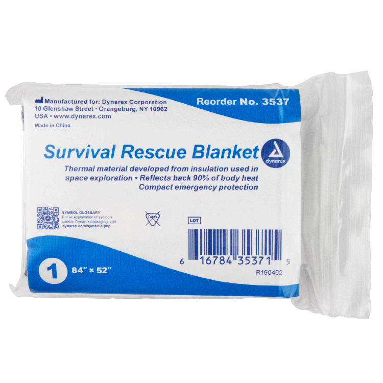 Dynarex Emergency Survival Rescue Blanket, 84" x 52" (120 Count) Dynarex Emergency Survival Rescue Blanket, 84" x 52" (120 Count)