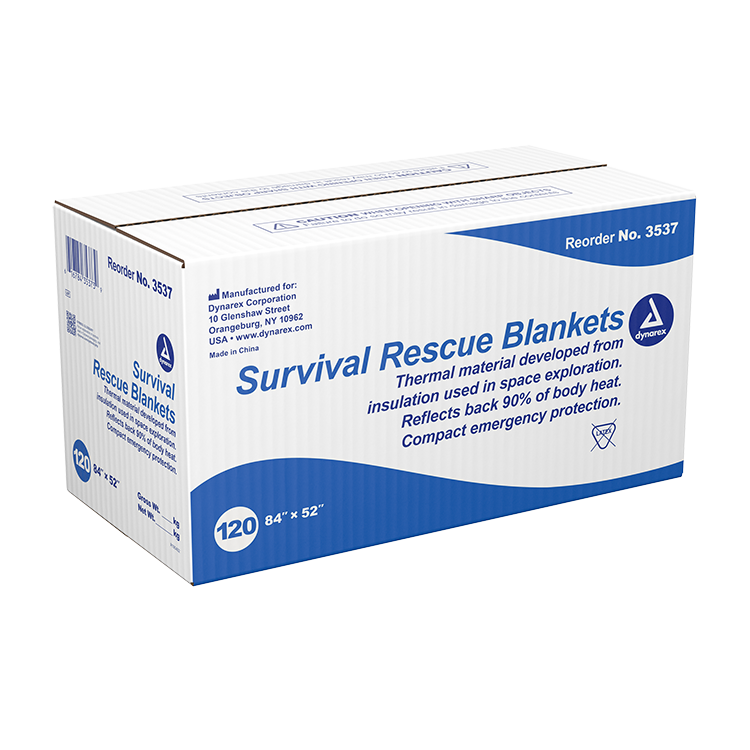 Dynarex Emergency Survival Rescue Blanket, 84" x 52" (120 Count) Dynarex Emergency Survival Rescue Blanket, 84" x 52" (120 Count)