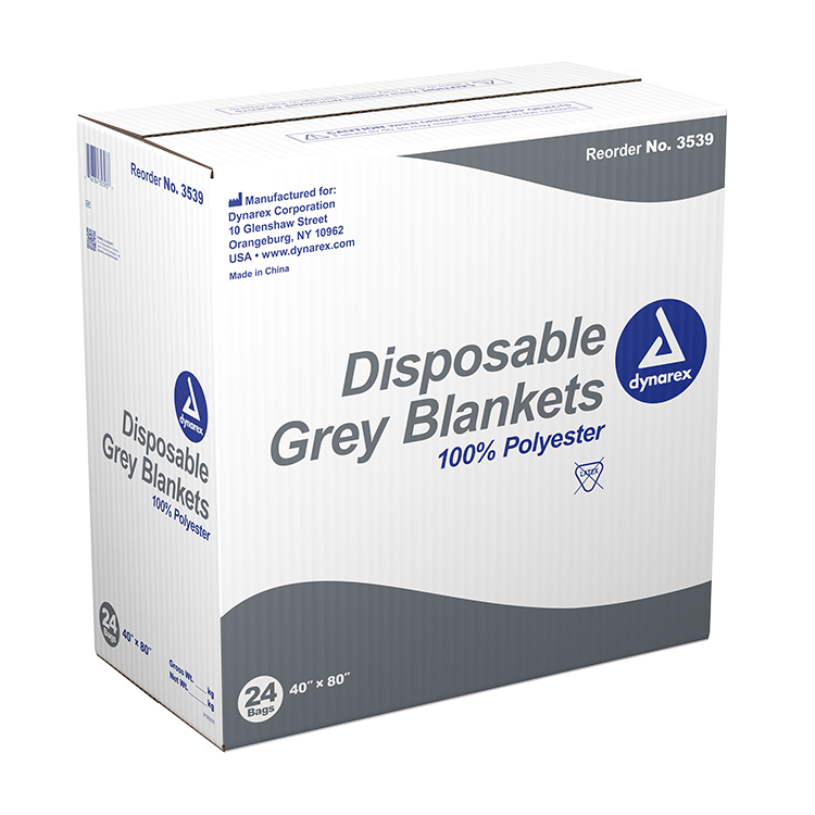 Dynarex Disposable Grey Blanket - 24ea/cs (24 Count) Dynarex Disposable Grey Blanket - 24ea/cs (24 Count)