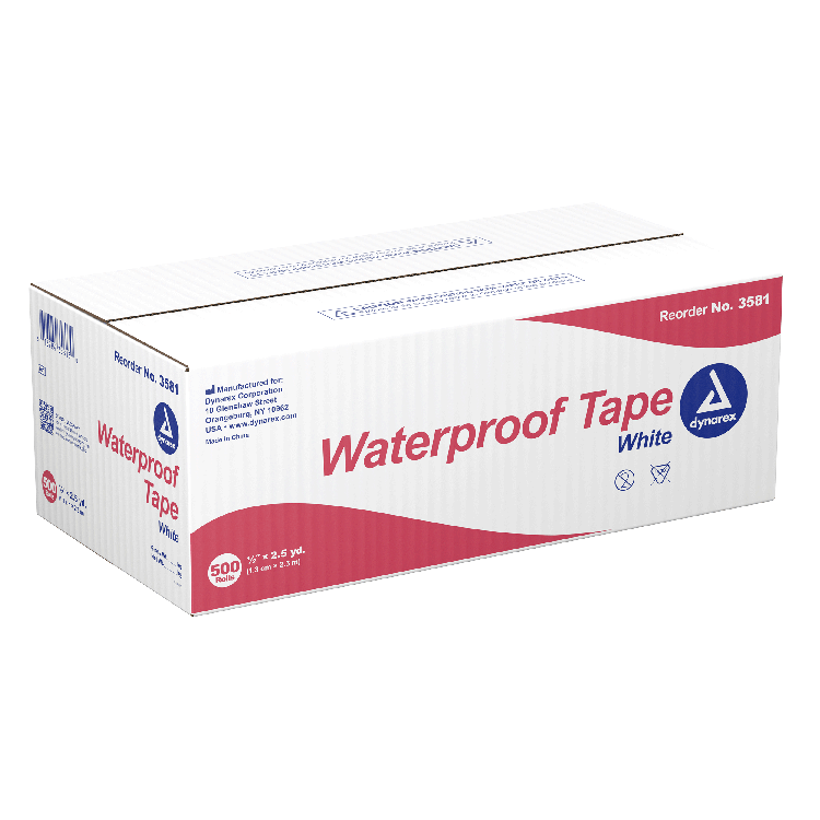 Dynarex Waterproof Adhesive Tape - 500ea/cs (500 Count) Dynarex Waterproof Adhesive Tape - 500ea/cs (500 Count)