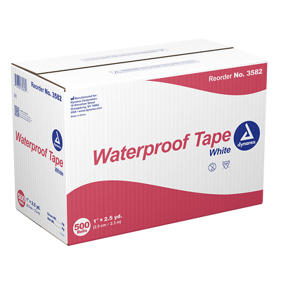 Dynarex Waterproof Adhesive Tape - 500ea/cs (500 Count) Dynarex Waterproof Adhesive Tape - 500ea/cs (500 Count)