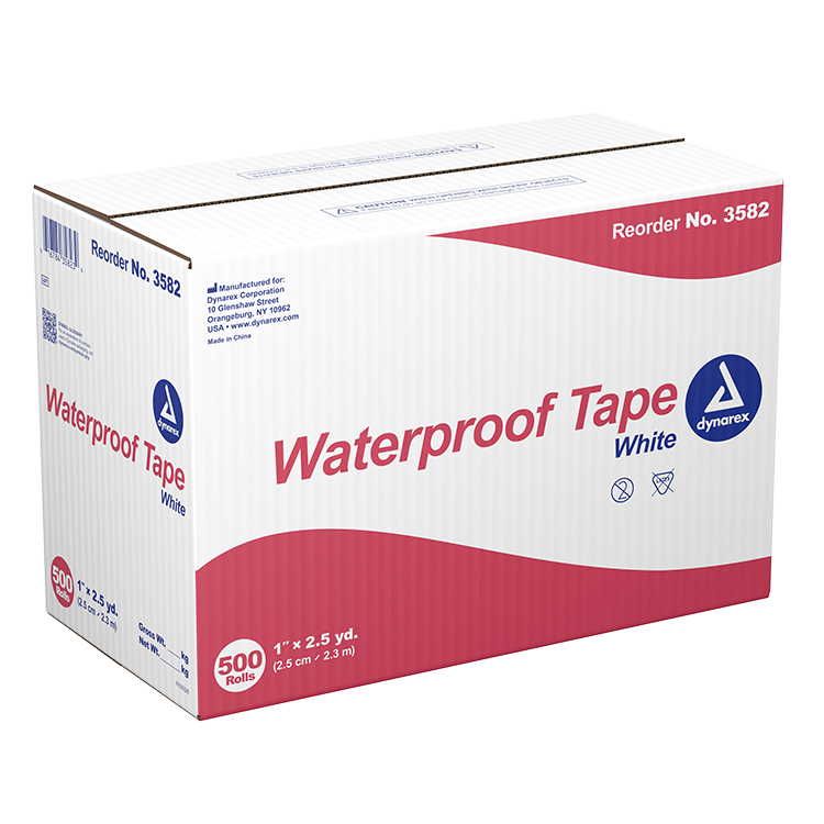 Dynarex Waterproof Adhesive Tape - 500ea/cs (500 Count) Dynarex Waterproof Adhesive Tape - 500ea/cs (500 Count)