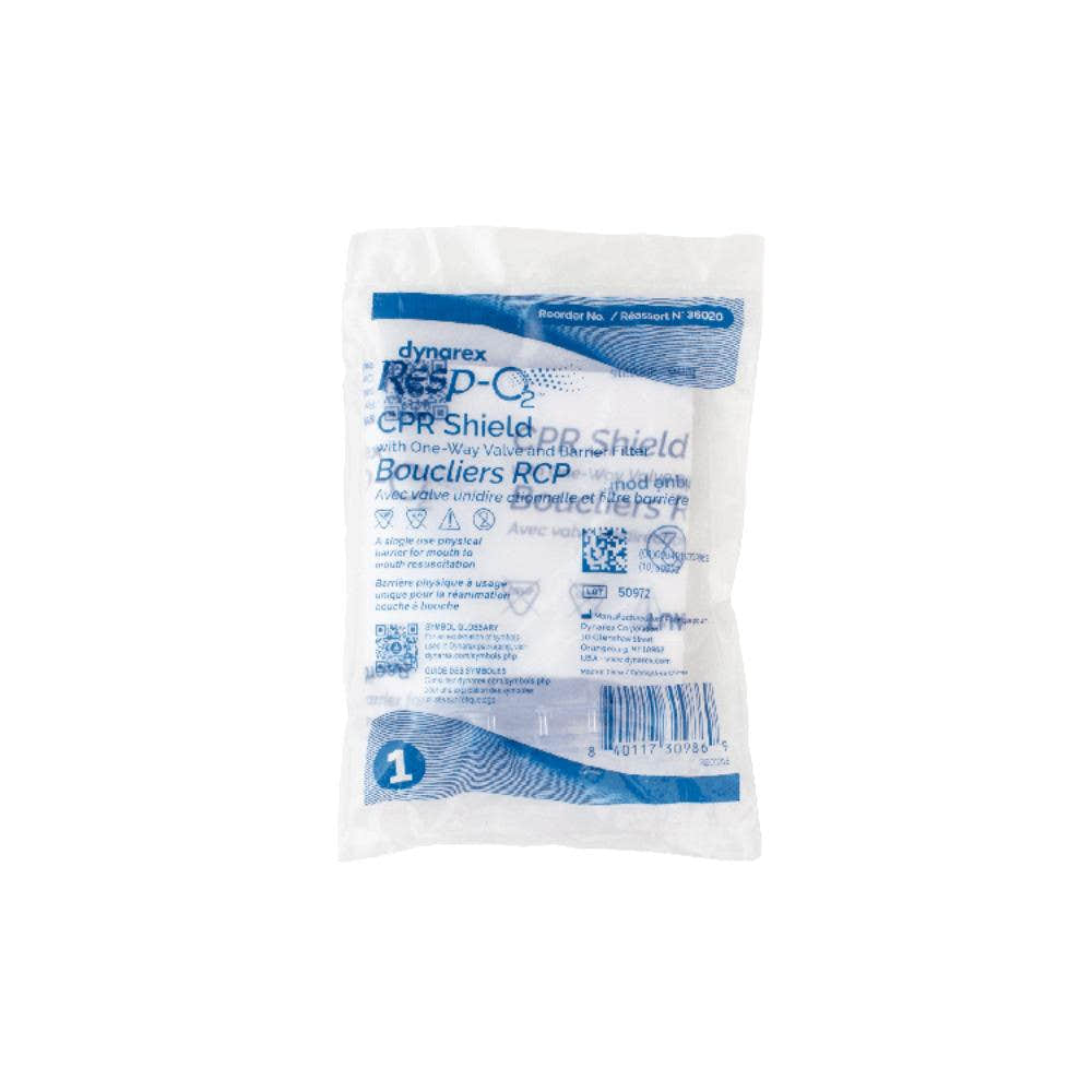 Dynarex CPR Face Shield w/ One-Way Valve, Barrier Filter, Individually Wrapped (100 Count) Dynarex CPR Face Shield w/ One-Way Valve, Barrier Filter, Individually Wrapped (100 Count)