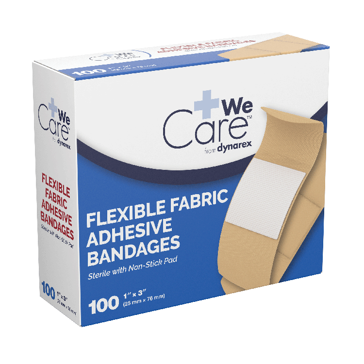 Dynarex Adhesive Flexible Fabric Bandages, Sterile - 100ea/bx, 24bxs/cs (2400 Count) Dynarex Adhesive Flexible Fabric Bandages, Sterile - 100ea/bx, 24bxs/cs (2400 Count)