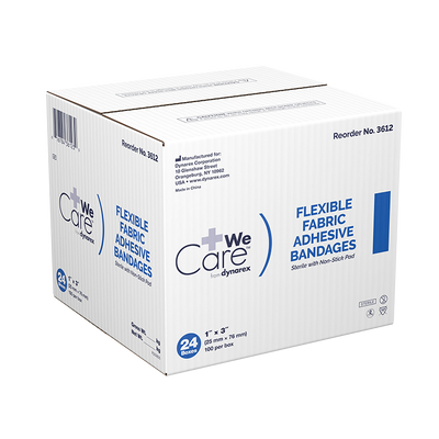 Dynarex Adhesive Flexible Fabric Bandages, Sterile - 100ea/bx, 24bxs/cs (2400 Count) Dynarex Adhesive Flexible Fabric Bandages, Sterile - 100ea/bx, 24bxs/cs (2400 Count)