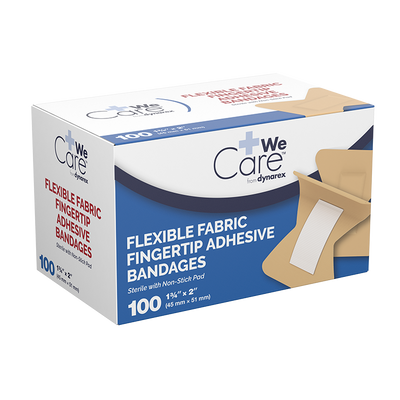 Dynarex Adhesive Fabric Bandages Fingertip, Sterile - 100ea/bx, 24bxs/cs (2400 Count) Dynarex Adhesive Fabric Bandages Fingertip, Sterile - 100ea/bx, 24bxs/cs (2400 Count)