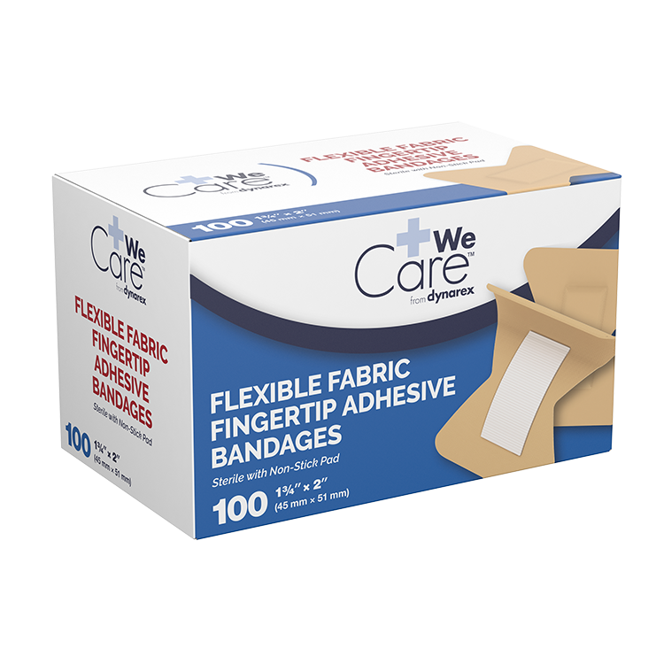 Dynarex Adhesive Fabric Bandages Fingertip, Sterile - 100ea/bx, 24bxs/cs (2400 Count) Dynarex Adhesive Fabric Bandages Fingertip, Sterile - 100ea/bx, 24bxs/cs (2400 Count)