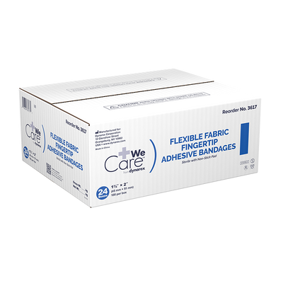 Dynarex Adhesive Fabric Bandages Fingertip, Sterile - 100ea/bx, 24bxs/cs (2400 Count) Dynarex Adhesive Fabric Bandages Fingertip, Sterile - 100ea/bx, 24bxs/cs (2400 Count)