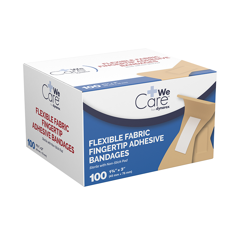 Dynarex Adhesive Fabric Bandages Fingertip, Sterile - 100ea/bx, 24bxs/cs (2400 Count) Dynarex Adhesive Fabric Bandages Fingertip, Sterile - 100ea/bx, 24bxs/cs (2400 Count)