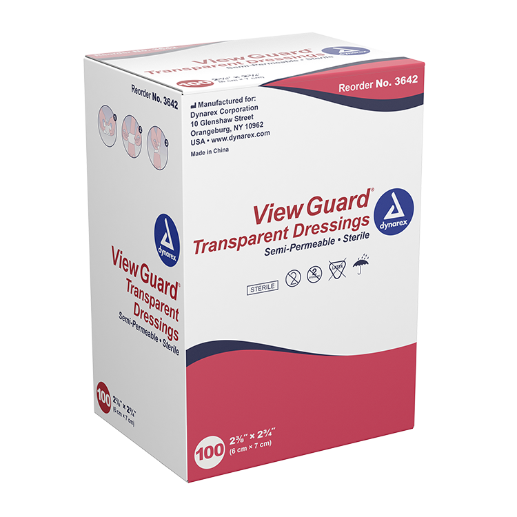 Dynarex View Guard Transparent Dressings - Sterile, 2 3/8" x 2 3/4" - 100ea/bx, 4bxs/cs (400 Count) Dynarex View Guard Transparent Dressings - Sterile, 2 3/8" x 2 3/4" - 100ea/bx, 4bxs/cs (400 Count)