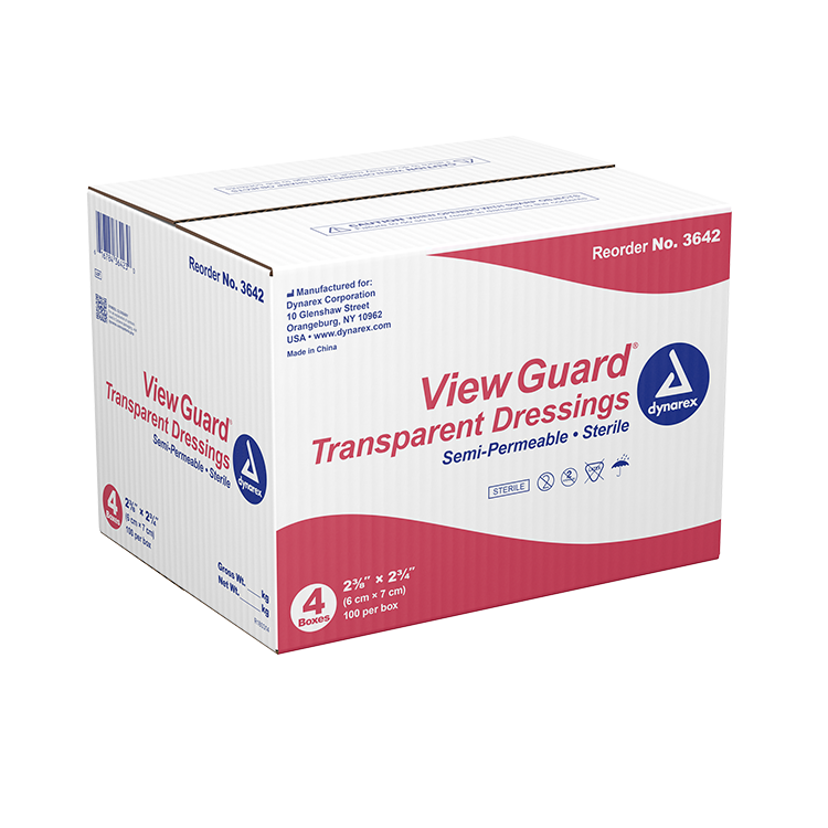 Dynarex View Guard Transparent Dressings - Sterile, 2 3/8" x 2 3/4" - 100ea/bx, 4bxs/cs (400 Count) Dynarex View Guard Transparent Dressings - Sterile, 2 3/8" x 2 3/4" - 100ea/bx, 4bxs/cs (400 Count)