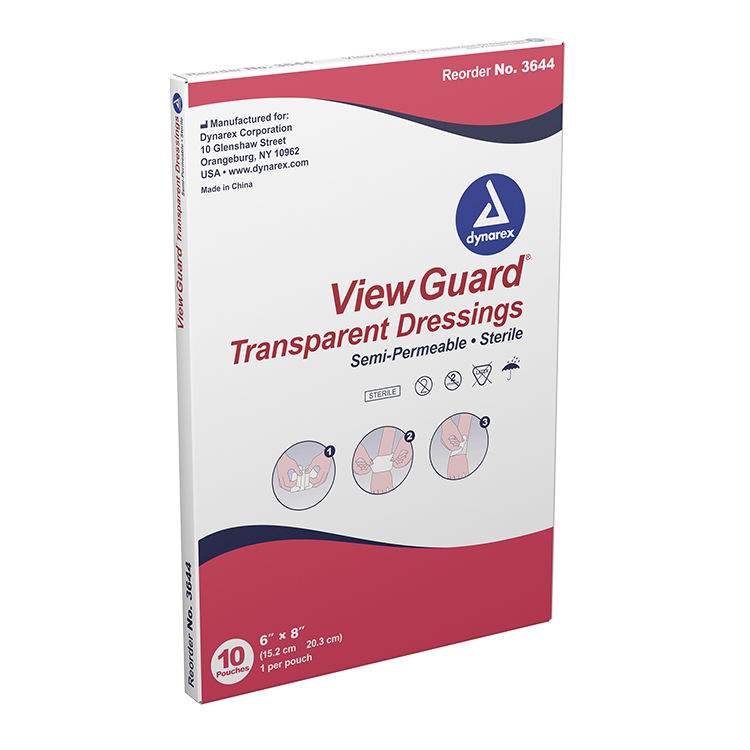 Dynarex View Guard Transparent Dressings - Sterile, 6" x 8" - 10ea/bx, 8bxs/cs (80 Count) Dynarex View Guard Transparent Dressings - Sterile, 6" x 8" - 10ea/bx, 8bxs/cs (80 Count)