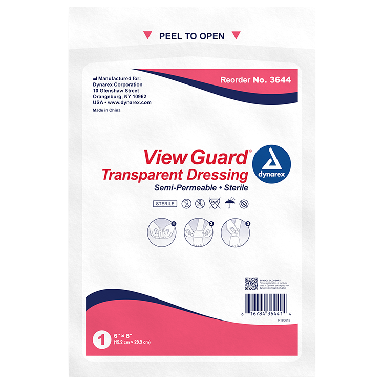 Dynarex View Guard Transparent Dressings - Sterile, 6" x 8" - 10ea/bx, 8bxs/cs (80 Count) Dynarex View Guard Transparent Dressings - Sterile, 6" x 8" - 10ea/bx, 8bxs/cs (80 Count)