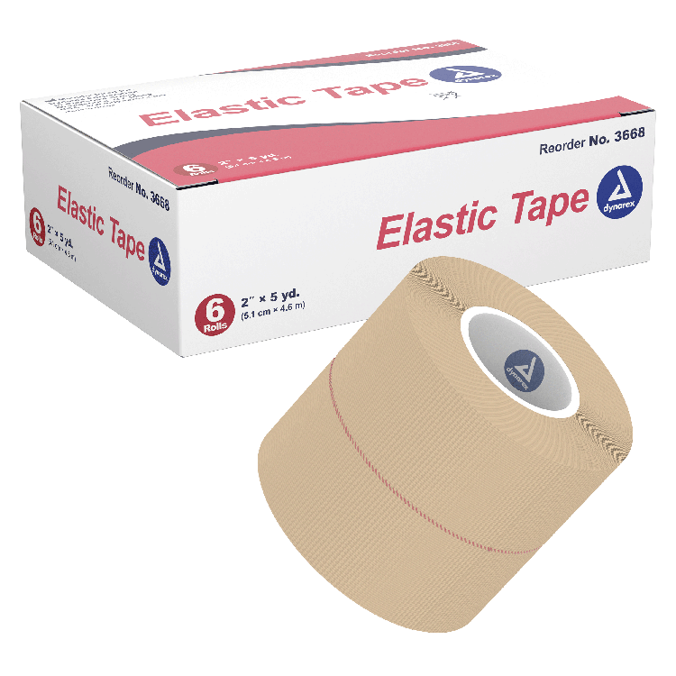 Dynarex Elastic Tape, 2" x 5 yd - 6ea/bx, 12bxs/cs (72 Count) Dynarex Elastic Tape, 2" x 5 yd - 6ea/bx, 12bxs/cs (72 Count)