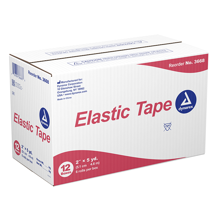 Dynarex Elastic Tape, 2" x 5 yd - 6ea/bx, 12bxs/cs (72 Count) Dynarex Elastic Tape, 2" x 5 yd - 6ea/bx, 12bxs/cs (72 Count)
