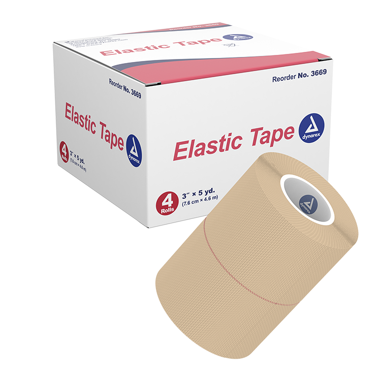 Dynarex Elastic Tape, 3" x 5 yd - 4ea/bx, 12bxs/cs (48 Count) Dynarex Elastic Tape, 3" x 5 yd - 4ea/bx, 12bxs/cs (48 Count)