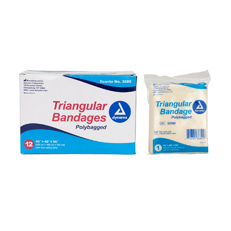 Dynarex Triangular Bandages, 40" x 40" x 56", 12/bx Dynarex Triangular Bandages, 40" x 40" x 56", 12/bx