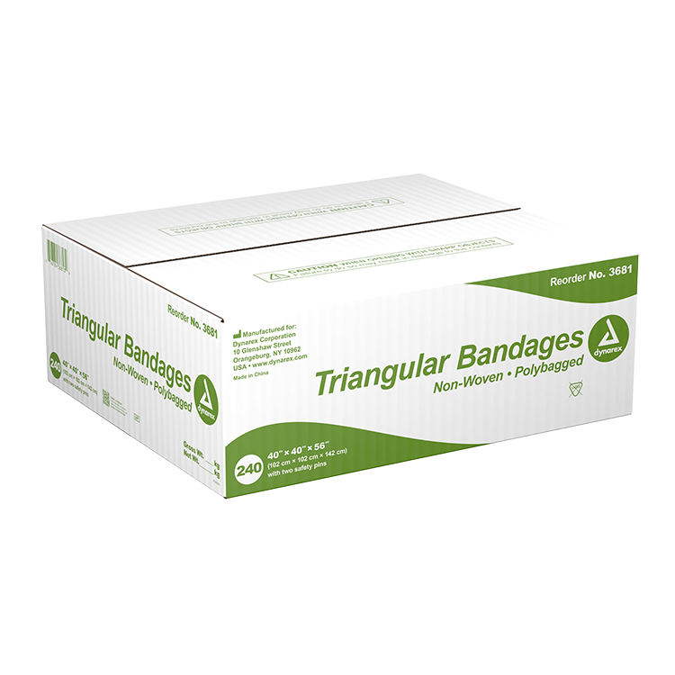 Dynarex Triangular Bandage - Non-Woven, 40" x 40" x 56" - (240 Count) Dynarex Triangular Bandage - Non-Woven, 40" x 40" x 56" - (240 Count)