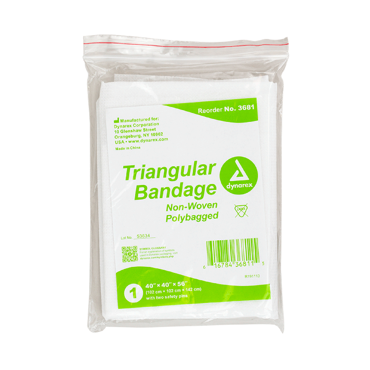 Dynarex Triangular Bandage - Non-Woven, 40" x 40" x 56" - (240 Count) Dynarex Triangular Bandage - Non-Woven, 40" x 40" x 56" - (240 Count)